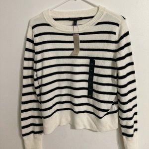 BRAND NEW WITH TAGS- banana republic black and white striped soft sweater medium